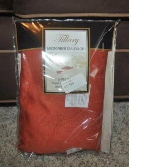 Thanksgiving Tablecloth Holiday Microfiber Oblong Orange Table Cloth  52x70" - Picture 1 of 3